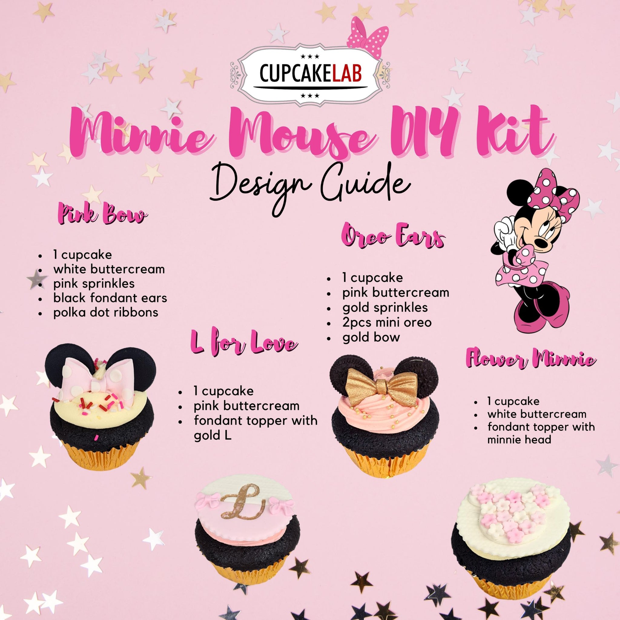 DIY Cupcake Kit: Minnie Mouse (Lead time: 7 Days)
