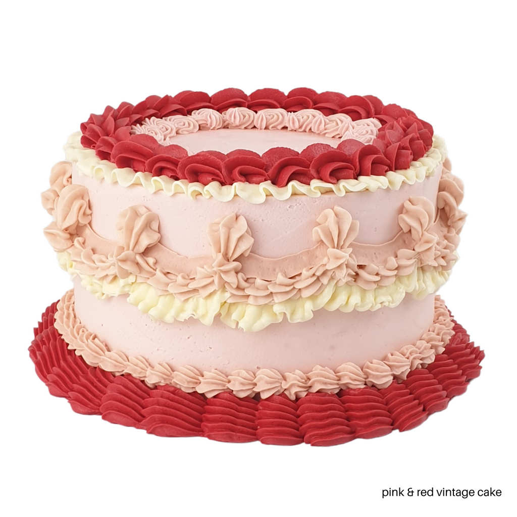 Pink & Red Vintage Cake (LEAD TIME: 3 Days)